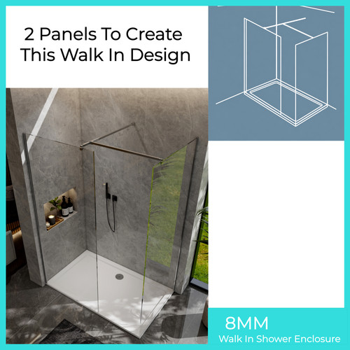 Walk shower enclosure - in,