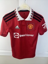 Manchester Unitied Home Kit Team Viewer Age 7-8 Years Red Short Sleeved Collared