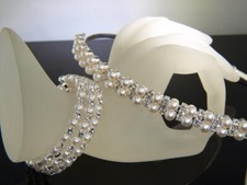 Bridesmaid Pearl made with Swarovski Crystal Silver Plated Tiara w Bracelet T056