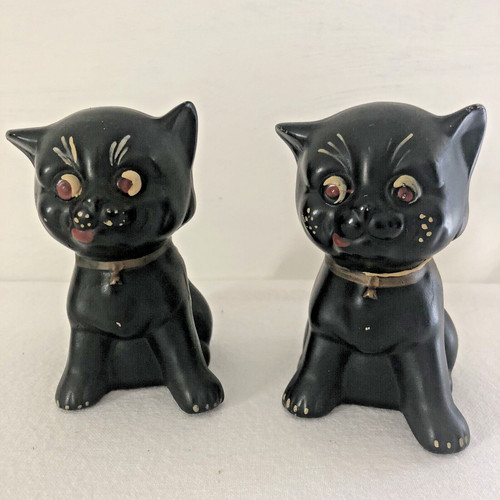 Vintage ceramic cats pair - vintage,