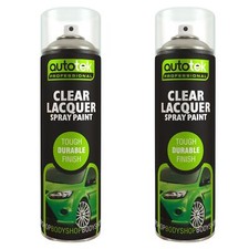AutoTek Clear Lacquer Multi-Purpose Aerosol Spray Paint 500ml x2