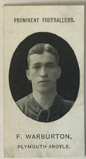 Taddy Prominent Footballers (with footnote) 1908. F. Warburton - Plymouth Argyle