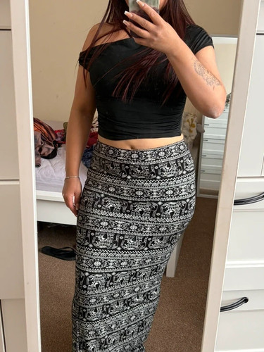 Boho elephant print maxi skirt - boho,