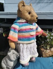 Hand knitted teddy bear