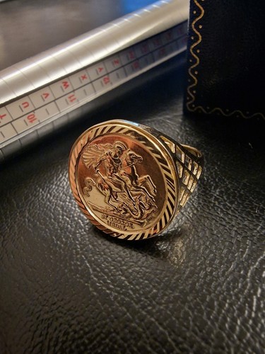 9ct gold george ring - st.george, 19mm