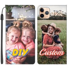 Customise Leather Flip Wallet Case Cover Personalised For Motorola Nokia LG SONY