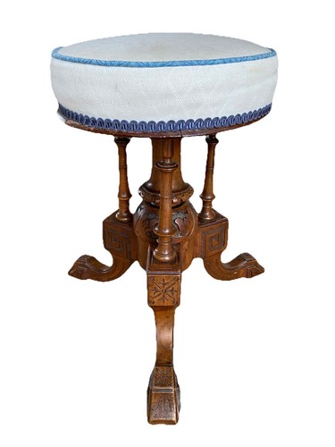 Antique piano stool adjustable - stool,