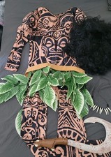 Mens Maui Fancy Dress Costume Size Large, Includes Wig And Accessories