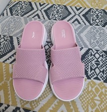 Rose Skechers GoWalk Arch Fit Slip On Knit Wedge Walking Sandals size 7 EU 40