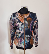 TED BAKER diamond bomber jacket siz 3 UK 12 print collarless multicoloured Filzy