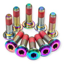 10x Kawasaki Ninja ZX9R 94-03 Rainbow Titanium Front Disc Rotor Bolts Threadlock