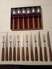 Mills Moore Vintage Wooden handled Stainless steel cutlery - 18 pieces