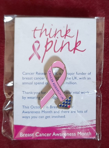 Cancer research pin badge - cancer, uk