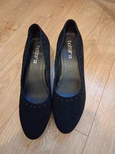 Hotter black suede - black,