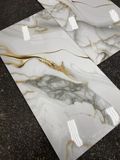 CHEAPEST IN UK PORCELAIN HIGH GLOSS TILES 60 X 120 CM GLOSS WHITE GOLD GREY A72