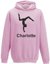 Boys Girls Kids Childs Personalised Gymnastics Hoody Hoodie Hooded Sweatshirt s1