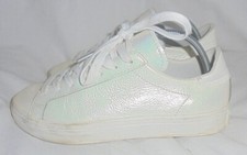 ADIDAS WOMEN WHITE LEATHER LACE UP TRAINERS SIZE UK 5 EU 38 VGC