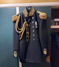 Men black military uniform - black,