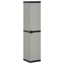 Garden Storage Cabinet with 3 Shelves Grey & Black Cupboard Locker Rack vidaXL