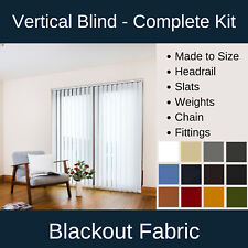 VERTICAL BLINDS - BLACKOUT FABRIC - MADE TO MEASURE - COMPLETE KIT - 89mm - 3.5"