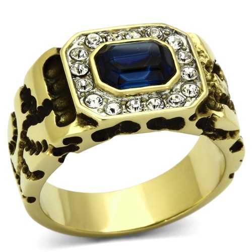Mens sapphire ring gold - gold, nugget