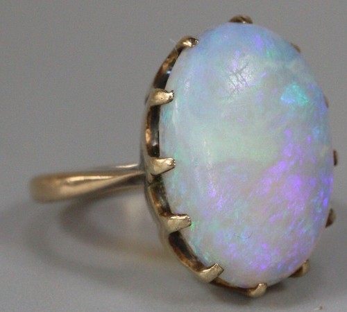 Antique fire opal - opal, ring