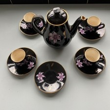 Palissy Orchid Coffee Cups, Saucers And coffee pot vintage rare set 1960’s