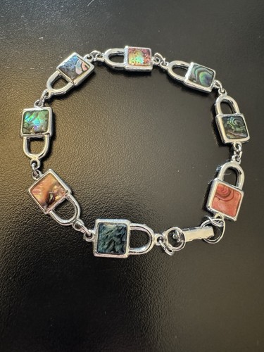 Vintage silver toned link - silver,