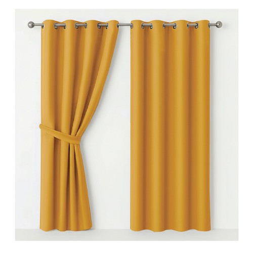 Eyelet blackout curtains pair - blackout,