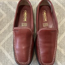 Geox Respira Size 37 Ladies Loafers Shoes Flats Driving Burgandy