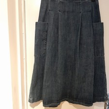 Toast lighter blue denim skirt with pleats