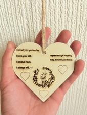 Wooden Heart Plaque Love Quote