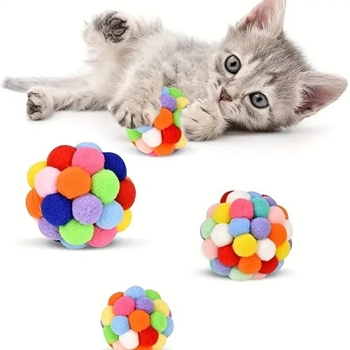 3pcs cat plush ball - ball, toy