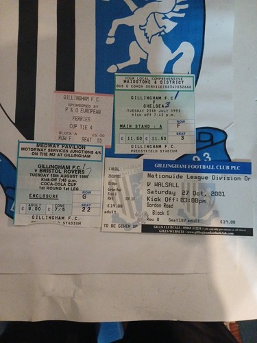 Gillingham tickets stubs x - gillingham,