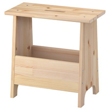 New IKEA PERJOHAN Wood Stool with storage Solid Pine Multi-Purpose