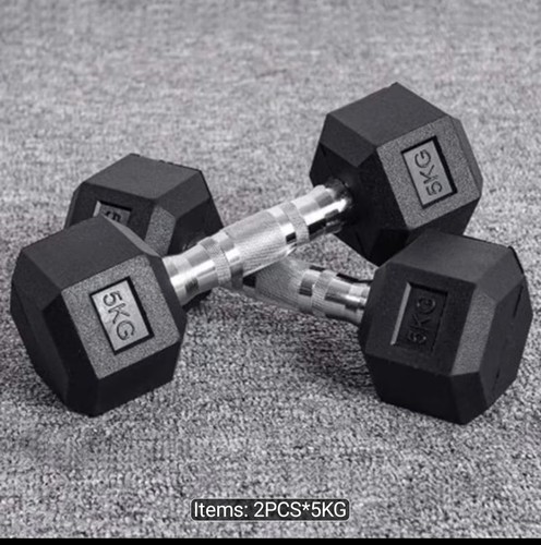 5kg dumbells pair hex
