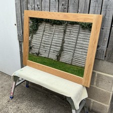 LARGE CONTEMPORARY  HARDWOOD  ( Solid American White Oak)  Craftsman Made Mirror