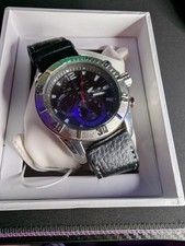 Softech London Mens Watch - Black Leather Strap - Good Condition - Needs Battery