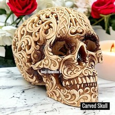 Gothic Skull Ornament Carved