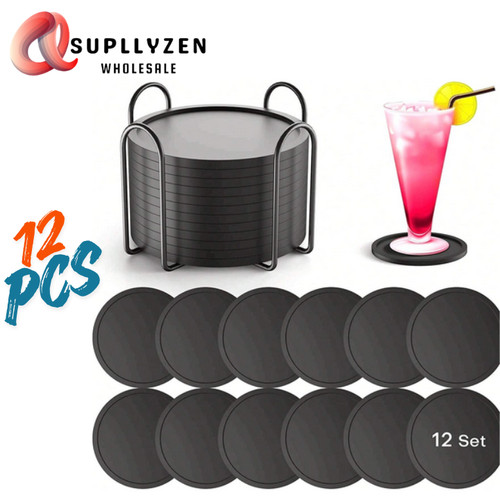 Non slip round black silicone - round,