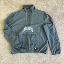 STARTER Black Label Half Zip Fleece Top, Woven Panels, Embroidered, BNWT