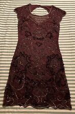 Heavily Beaded Miss Selfridge Mini Cocktail Dress Berry