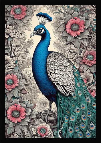 Peacock wall art - wall,