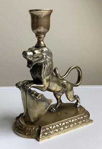 Antique brass lion - antique,