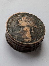 8x Victorian Penny Coins Queen