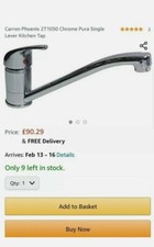 Carron Phoenix 2T1050 Chrome Pura Single Lever Kitchen Tap
