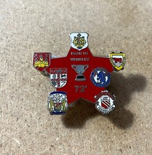 STOKE CITY 1972 LEAGUE CUP FINAL RUN ENAMEL FOOTBALL BADGE