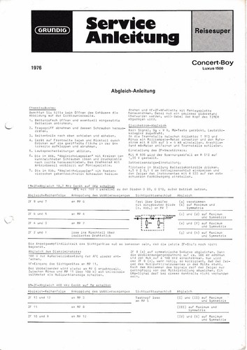 Service manual for grundig - for,