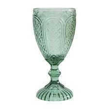 Vintage Coloured Wine Glasses Goblet Set – Embossed  Hobnail  Retro Barware