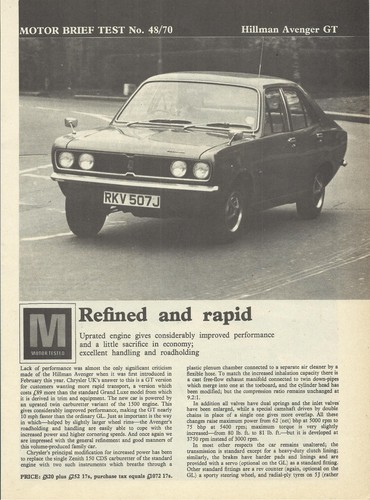 Hillman avenger original - avenger, gt